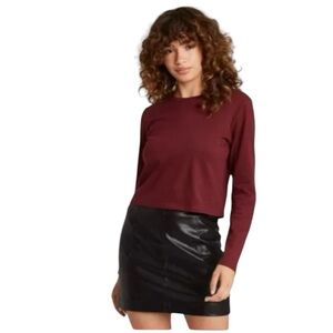 Wild Fable Size Large Maroon Long-Sleeve Casual Top